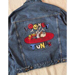 Vintage Looney Tunes Denim Type 3 Trucker Jacket 1992 Large Embroidered Large